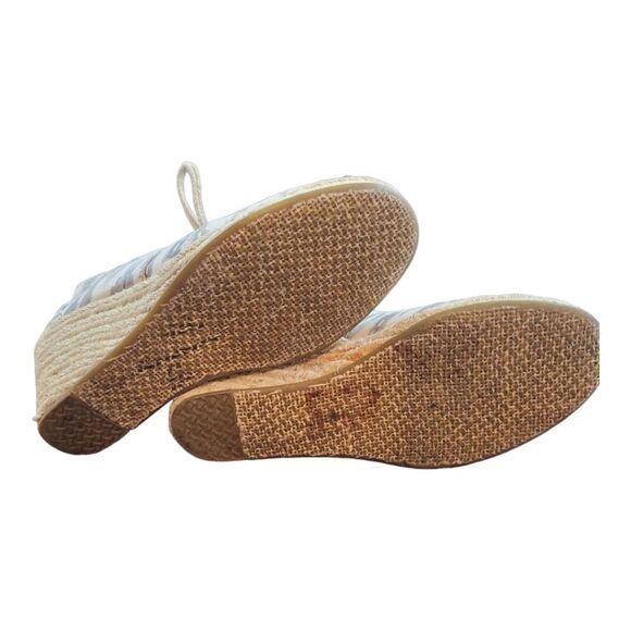 TOMS Grey Ikat Design Espadrille Wedges Size 6.5 - Picture 9 of 9